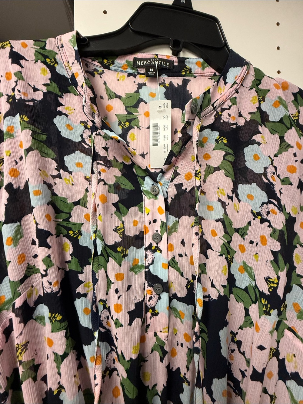 J. Crew Floral Midi Dress in Light Pink and Navy